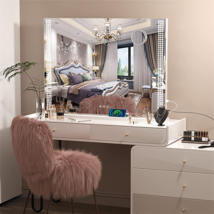 Wrought Studio Gildas Rectangle LED Metal Dresser Mirror & Reviews